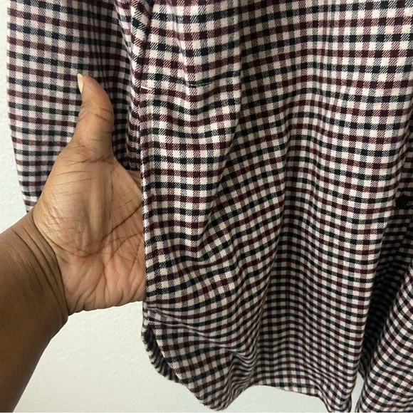 Abercrombie & Fitch Oversized Flannel Plaid Top Womens Soft A&F Collection Sz L - Picture 5 of 8